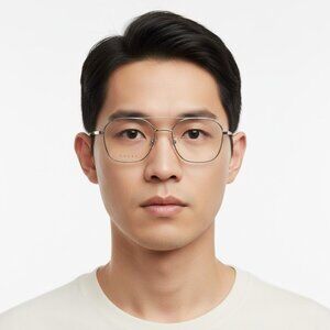 New Authentic Gucci GG0946OA 001 Eyeglasses — Silver Metal Square